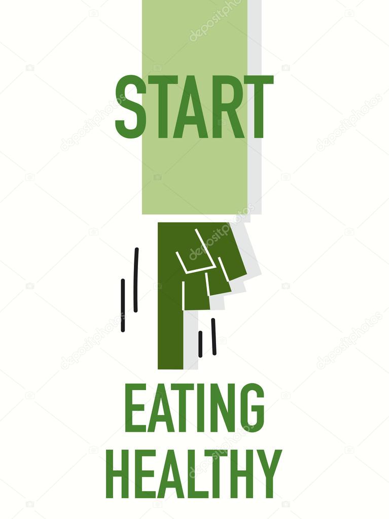 Words START EATING HEALTHY