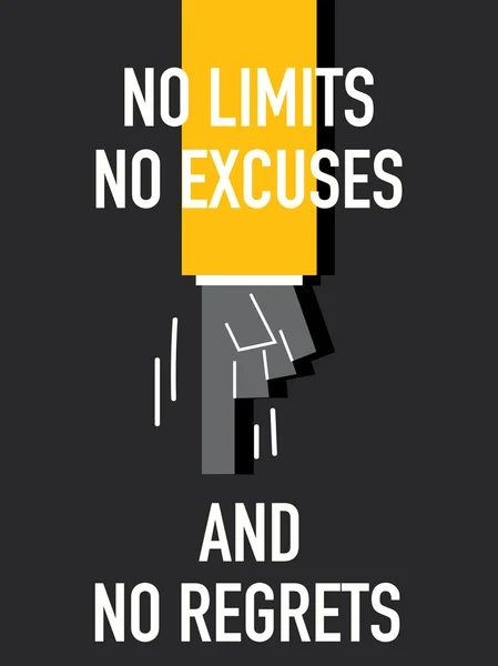 NO LIMITS NO EXCUSES — Stock Vector