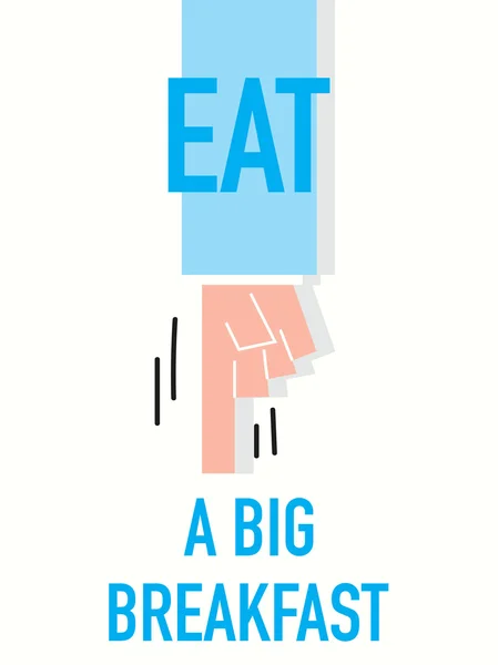 Les mots mangent un grand repas rapide — Image vectorielle