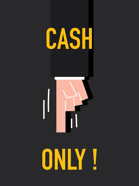 Words CASH ONLY — Stock Vector