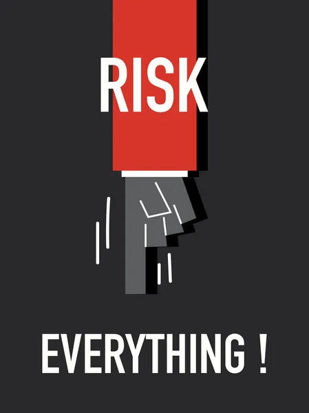 Woorden het risico alles — Stockvector