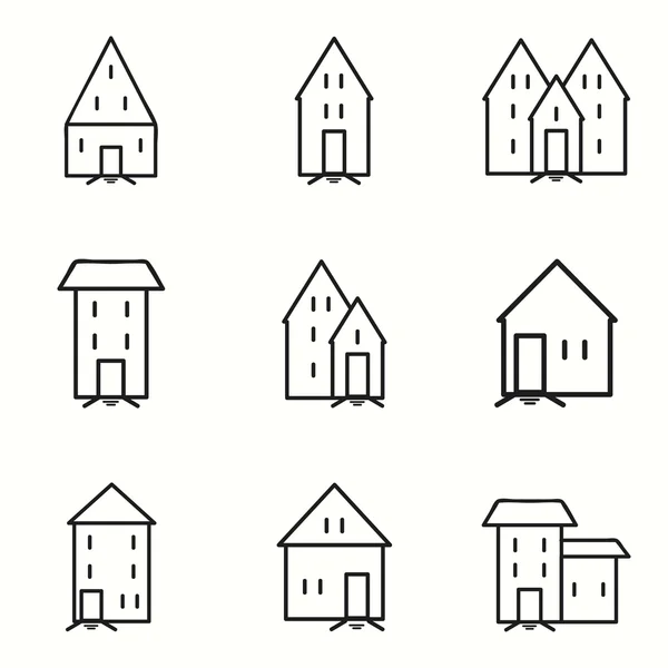 Huis icons set — Stockvector