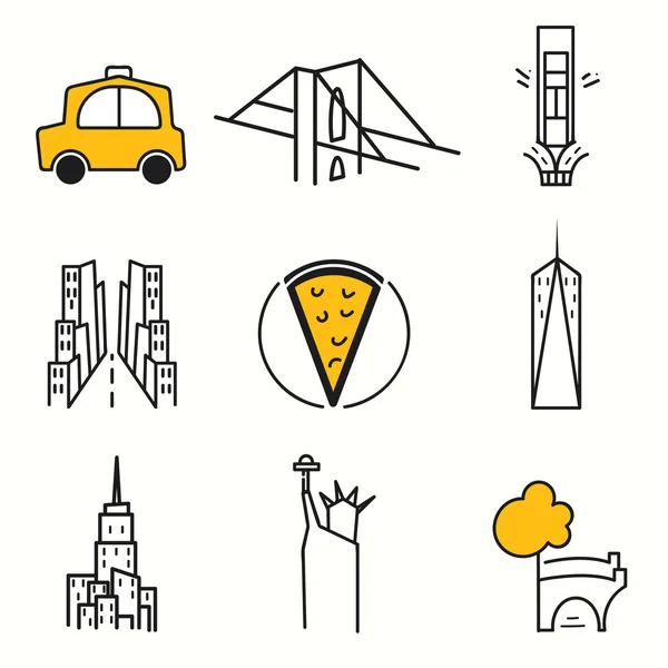 New York icons set Royalty Free Stock Vectors