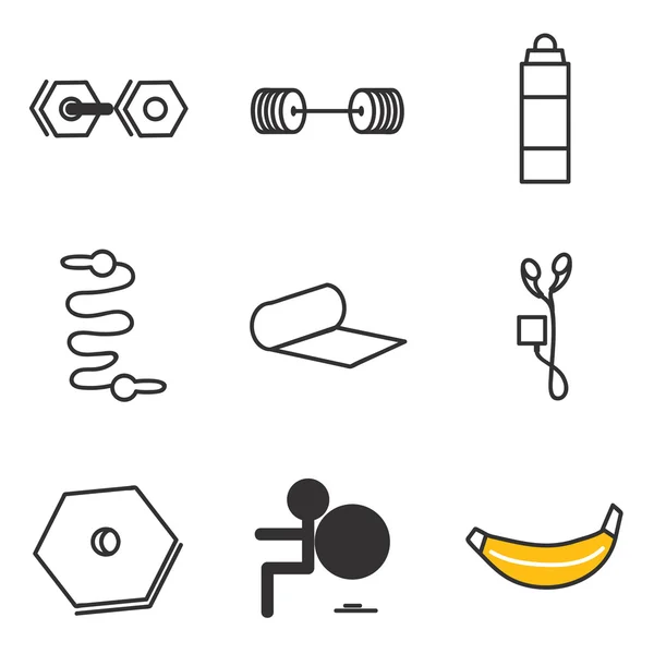 Gym icons set — Stockvector