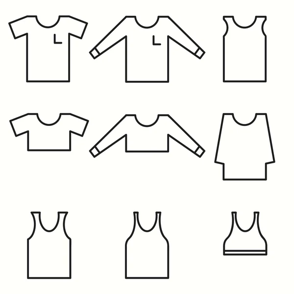 Skjortor ikoner set — Stock vektor