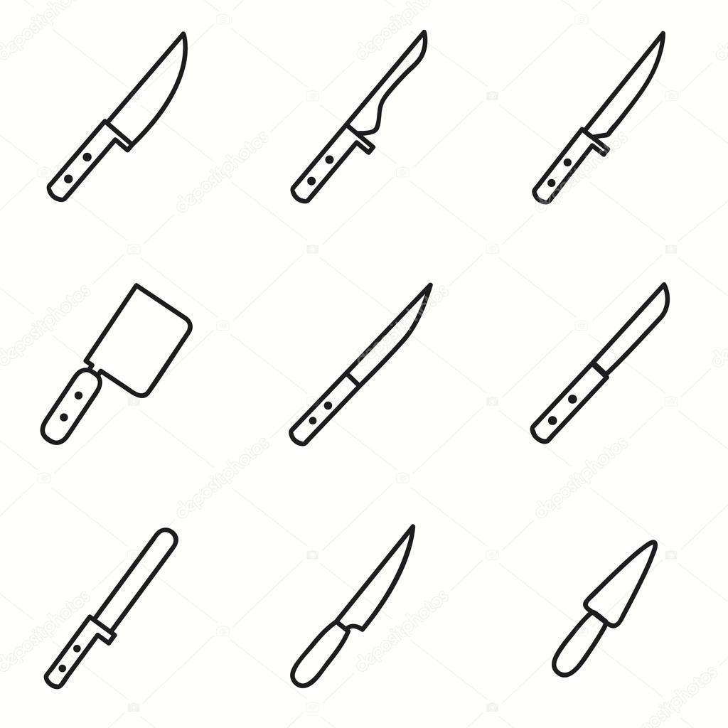 Knife icons set