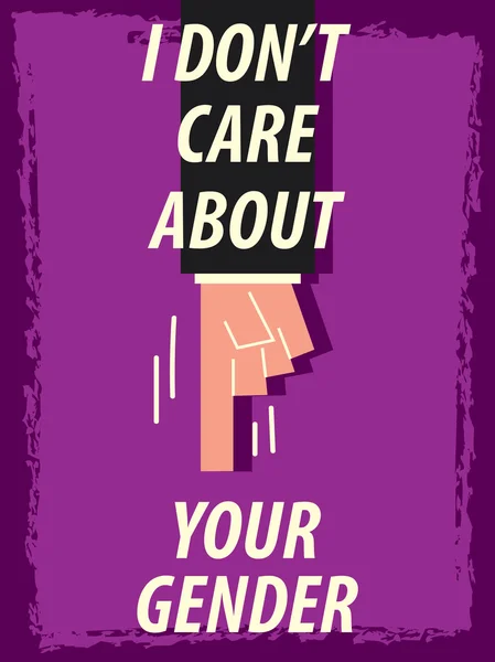 Words I DON'T CARE ABOUT YOUR GENDER — Stok Vektör