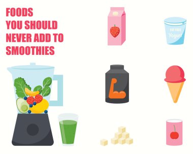 Sen-meli asla eklemek smoothies Infographics gıdalar