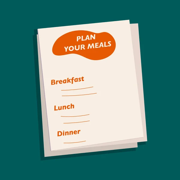 Plan your meals vector illustration — Stock Vector