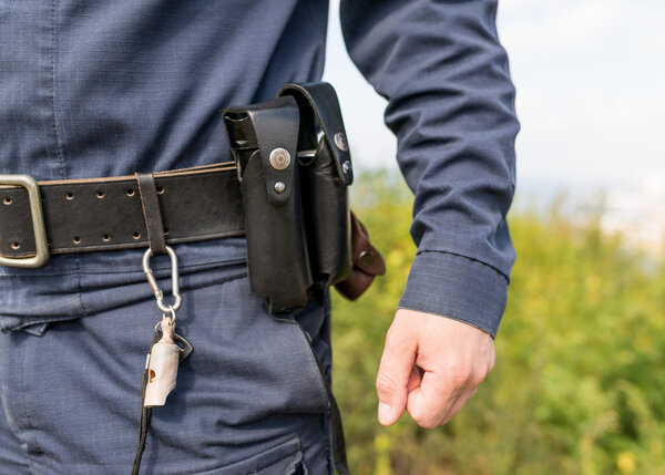 Detail of a police officer.