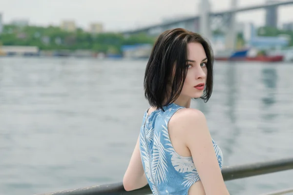 Young woman with blue eyes. — Stock Photo, Image