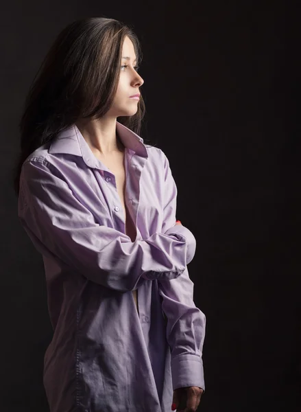 Retrato de mulher bonita com olhos azuis. — Fotografia de Stock