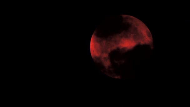 Luna rossa nel cielo. — Video Stock