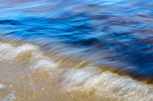 Ondas Costa Capturadas Com Uma Velocidade Lenta Obturador Natural Fundo — Fotografia de Stock