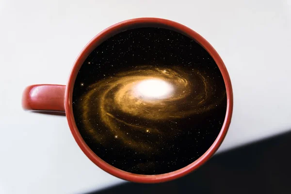 Estrelas Galáxias Num Copo Fotografia Abstrata — Fotografia de Stock