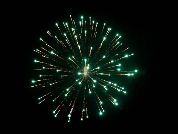 Fuochi Artificio Colorati Sulla Città Notte — Foto Stock