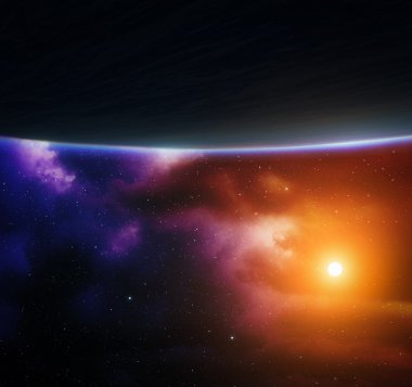 parlak yıldız ile gezegen.