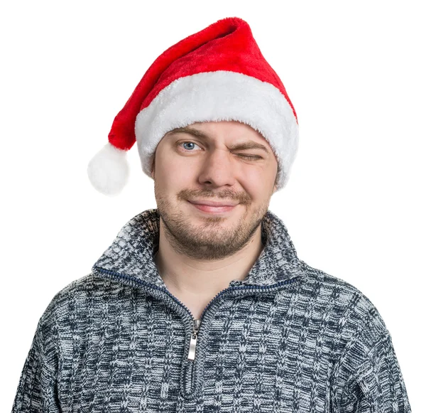 Porträt mit rotem Weihnachtsmann. — Stockfoto