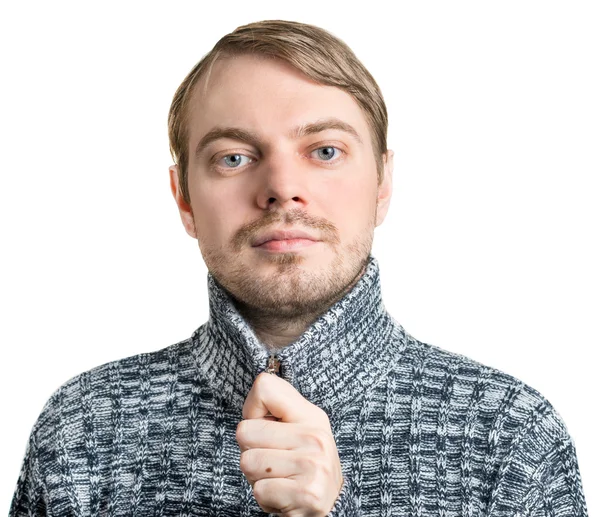 Mann i genser . – stockfoto