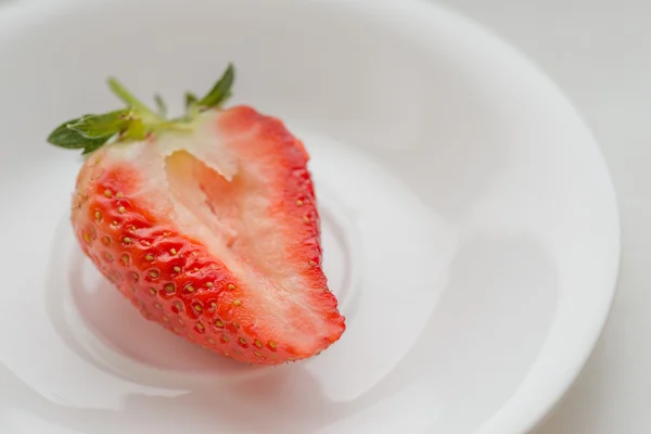 Fresh strawberry slice. — Stock Photo, Image