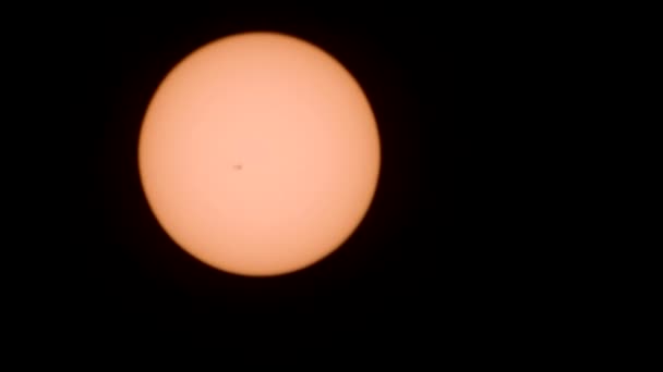 Sun seen through telescope. — Stock Video