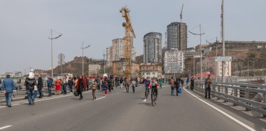 Uluslararası İşçi Bayramı ayında Vladivostok.