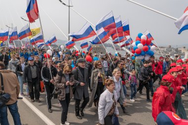 Uluslararası İşçi Bayramı ayında Vladivostok.