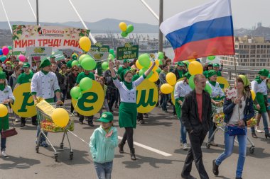 Uluslararası İşçi Bayramı ayında Vladivostok.