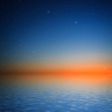 Sunset sky with stars. clipart