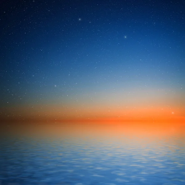 Cielo del atardecer con estrellas . — Foto de Stock