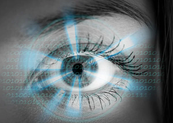 Eye viewing digital information. — Stock Photo, Image