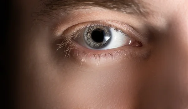 Eye with contact lens. — Stock Photo, Image