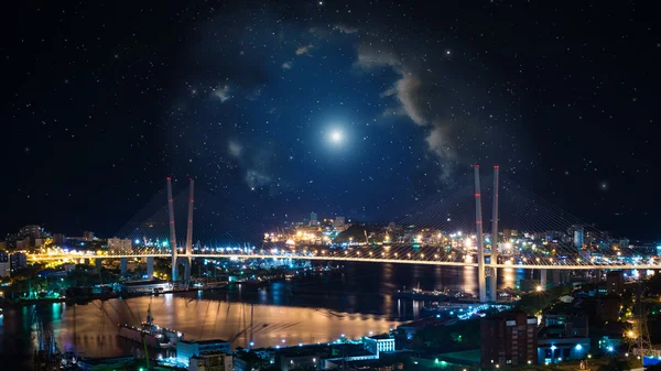 Ciudad paisaje por la noche . — Foto de Stock