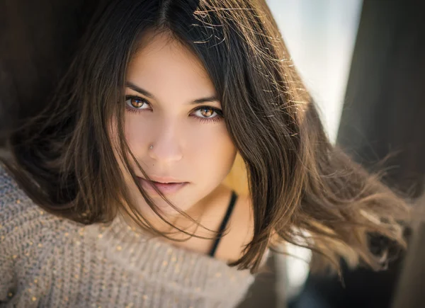 Retrato de una hermosa morena. — Foto de Stock