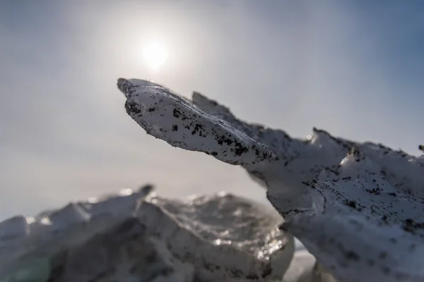 Dirty ice rock. — Stock Photo, Image