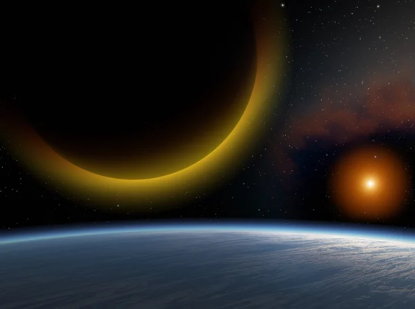 Bulutsu ile mavi gezegen.