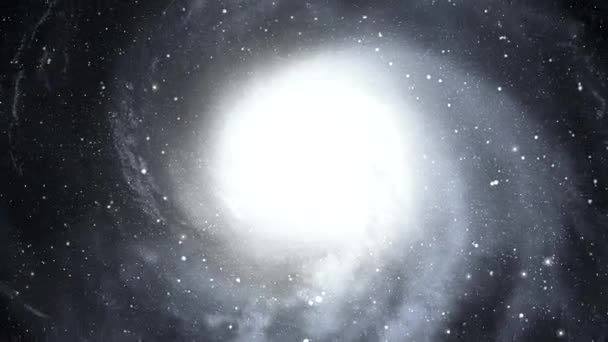 Roterande spiralgalax. Zooma ut. — Stockvideo