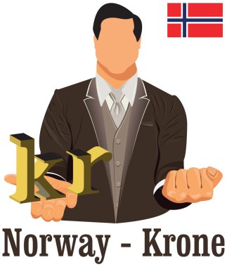 para ve fla temsil eden Norveç ulusal para birimi sembolü Kronu