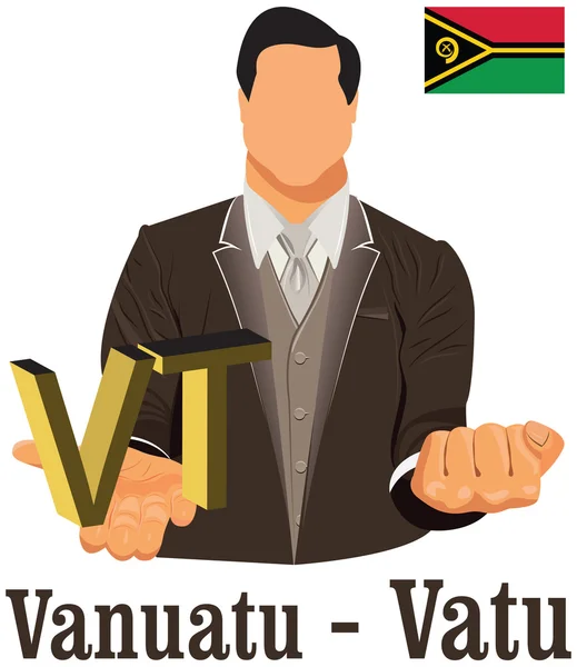 Vanuatu nationale valuta euro, oftewel geld en FLA-symbool — Stockvector