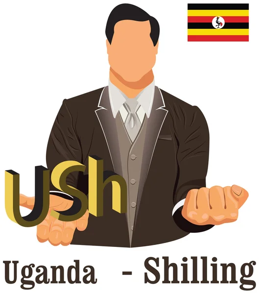 Uganda national currency symbol shilling representing money and — Stock Vector