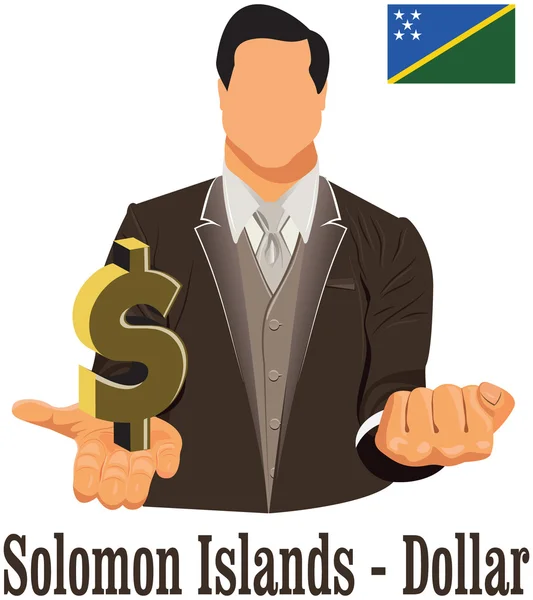 Solomon Islands currency symbol dollar representing money and Fl — Stock Vector