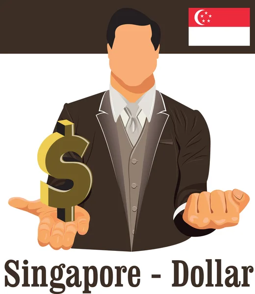 Singapore nationale Währung Symbol Dollar für Geld und — Stockvektor