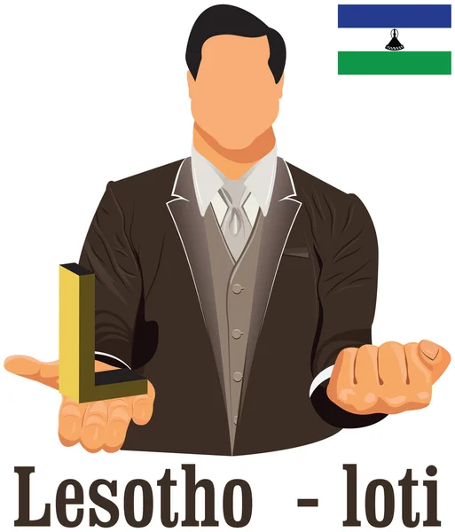 Moeda nacional do Lesoto Símbolo de Lesoto loti representando dinheiro — Vetor de Stock