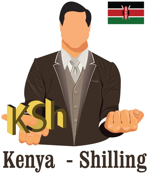Monnaie nationale du Kenya Shilling kenyan symbole représentant mone — Image vectorielle