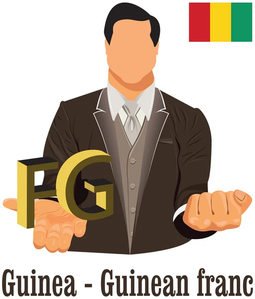 Guinea Nationalwährung Guineanischer Franc Symbol für Geld — Stockvektor