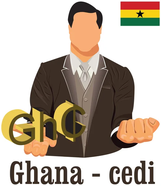 Ghana nationale Währung ghana cedi Symbol für Geld und — Stockvektor