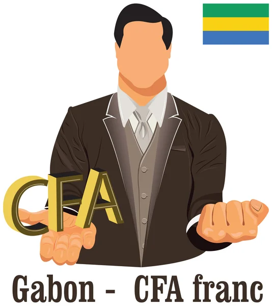 Gabon waluty krajowej Centralnej Afryki cfa Frank symbol Apart Central jest ID — Wektor stockowy