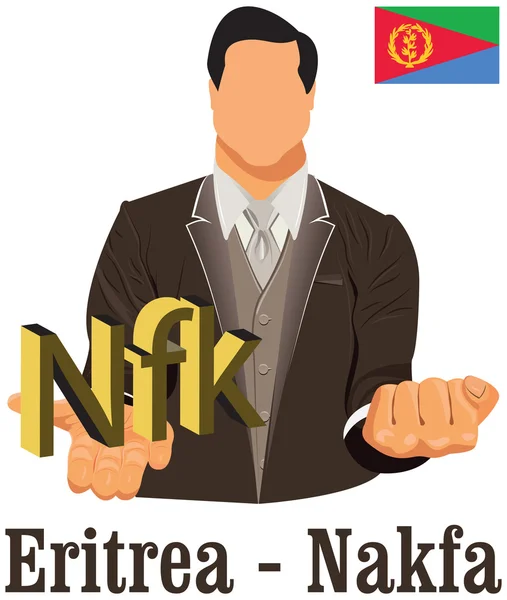 Eritrea nationell valuta eritreansk nakfa symbol som representerar mon — Stock vektor