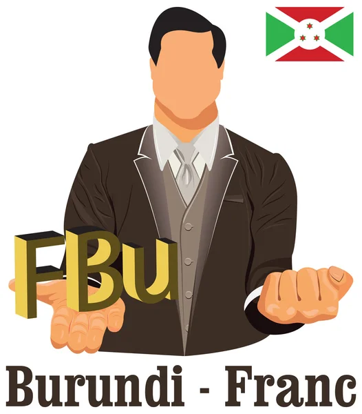 Moeda nacional do Burundi Símbolo do franco burundiano que representa — Vetor de Stock