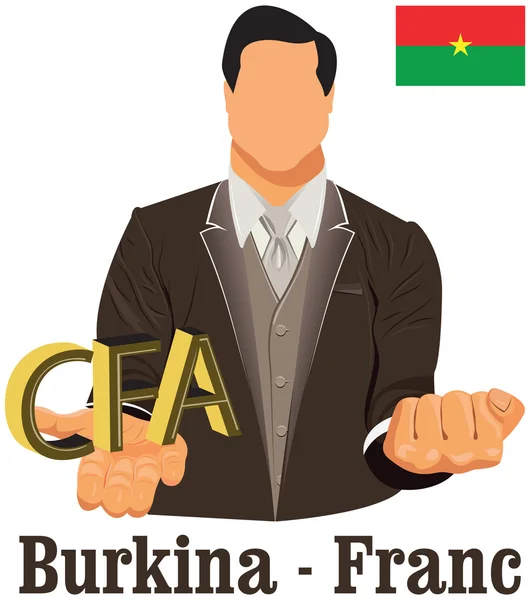 Burkina faso nationale währung westafrika cfa franc symbol rep — Stockvektor